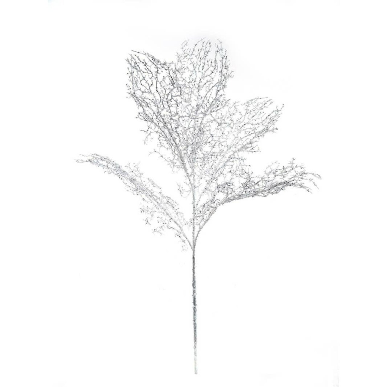 30" Silver Glitter Coral Fern Spray - Set of 24, Elegant Holiday Accents, Ideal for Christmas Decor & Floral Arrangements - Perfect for Home, Office - 2024 Christmas Collection, Floral Home by Artificial Flowers